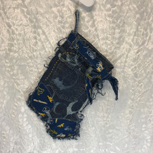 Holiday Stocking Hand Made Denim Distressed WVU